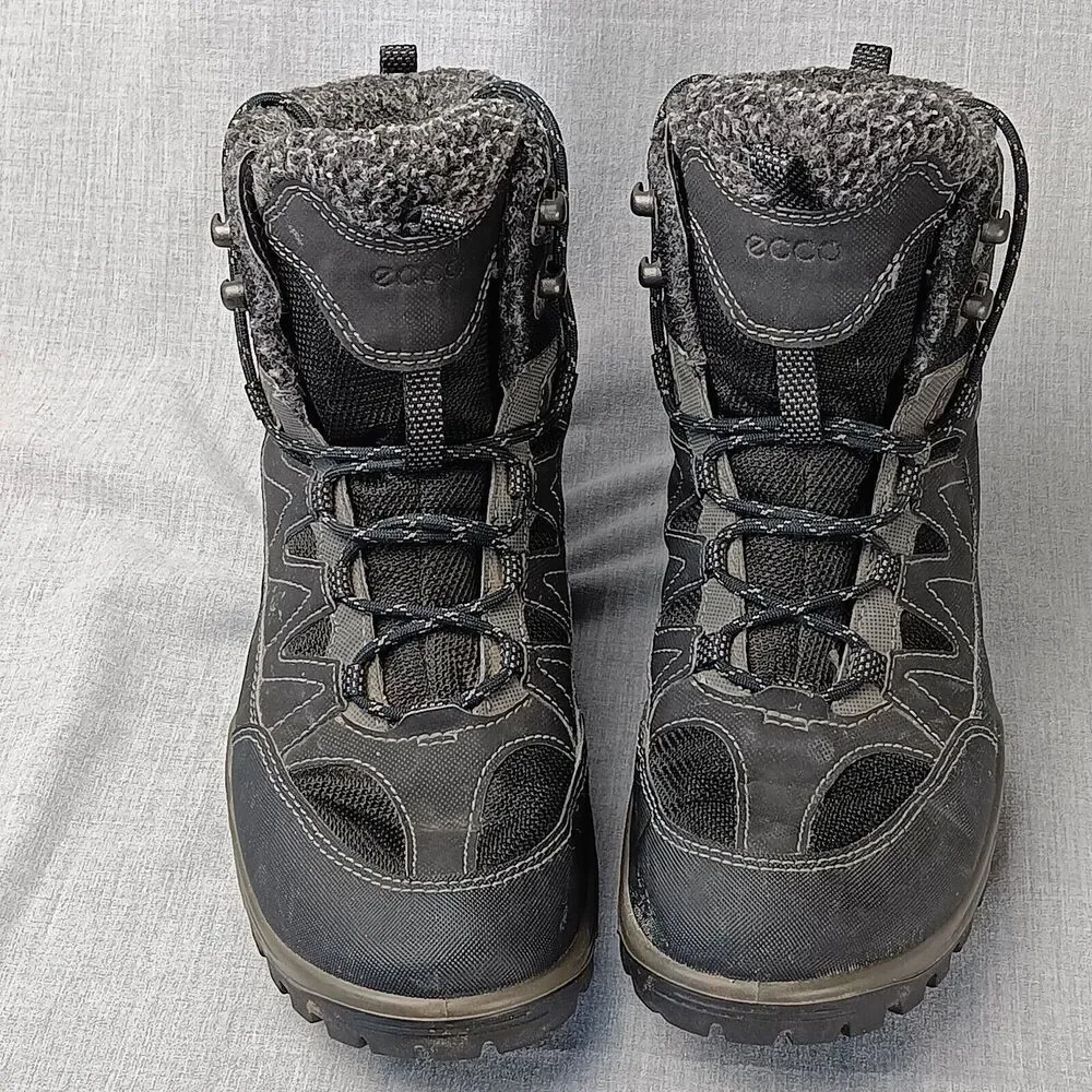 Ecco Xpedition III Gore Tex Lace Up Hiking Boots In Black US Size 8-8.5 Flaws